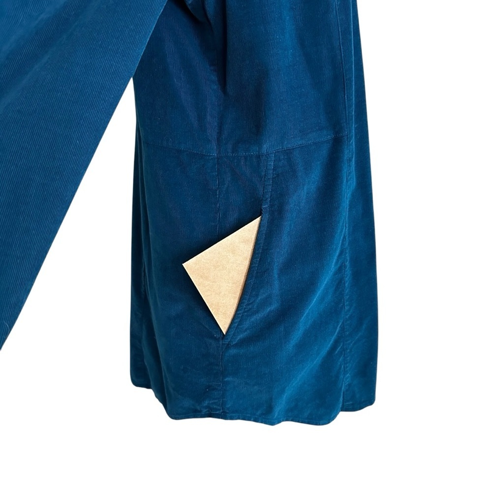J.‎ JILL Corduroy Button-Up Shirt Teal Blue Tunic Normcore Shacket Layer Size LT - Picture 11 of 15